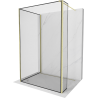 Mexen Kioto dušisein Walk-in 100 x 70 x 30 cm, must raam, kuldne harjatud - 800-100-070-221-55-70-030