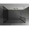 Mexen Kioto dušisein Walk-in 140 x 120 x 30 cm, must raam, kuldne harjatud - 800-140-120-221-55-70-030