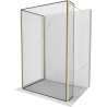 Mexen Kioto Duschwand Walk-in 100 x 70 x 40 cm, schwarzer Rahmen, gold gebürstet - 800-100-070-221-55-70-040