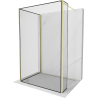 Mexen Kioto paroi de douche Walk-in 100 x 70 x 40 cm, motif noir, or brossé - 800-100-070-221-55-70-040