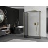 Mexen Kioto Duschwand Walk-in 100 x 80 x 40 cm, schwarzer Rahmen, gold gebürstet - 800-100-080-221-55-70-040