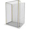Mexen Kioto ścianka prysznicowa Walk-in 100 x 90 x 40 cm, czarny wzór, złota szczotkowana - 800-100-090-221-55-70-040