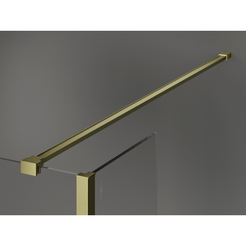 Mexen Kioto dušisein Walk-in 120 x 120 x 40 cm, must raam, kuldne harjatud - 800-120-120-221-55-70-040