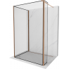 Mexen Kioto ścianka prysznicowa Walk-in 100 x 80 x 40 cm, czarna ramka, różowe złoto - 800-100-080-221-60-70-040