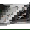 Mexen Kioto douchewand Walk-in 130 x 90 x 40 cm, zwart frame, roze goud - 800-130-090-221-60-70-040