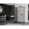 Mexen Kioto Paroi de douche Walk-in 140 x 100 x 40 cm, motif noir, or rose - 800-140-100-221-60-70-040