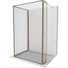 Mexen Kioto ścianka prysznicowa Walk-in 130 x 100 x 40 cm, czarny wzór, różowe złoto - 800-130-100-221-60-70-040