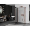 Mexen Kioto dušisein Walk-in 140 x 120 x 40 cm, must raam, roosa kuld - 800-140-120-221-60-70-040