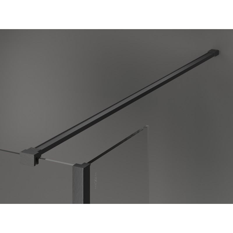 Mexen Kioto duschvägg Walk-in 130 x 100 x 40 cm, transparent, pistolfärgad borstad - 800-130-100-221-66-00-040