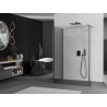Mexen Kioto tuš stijena Walk-in 110 x 105 x 40 cm, prozirna, brušeno sivo - 800-110-105-221-66-00-040