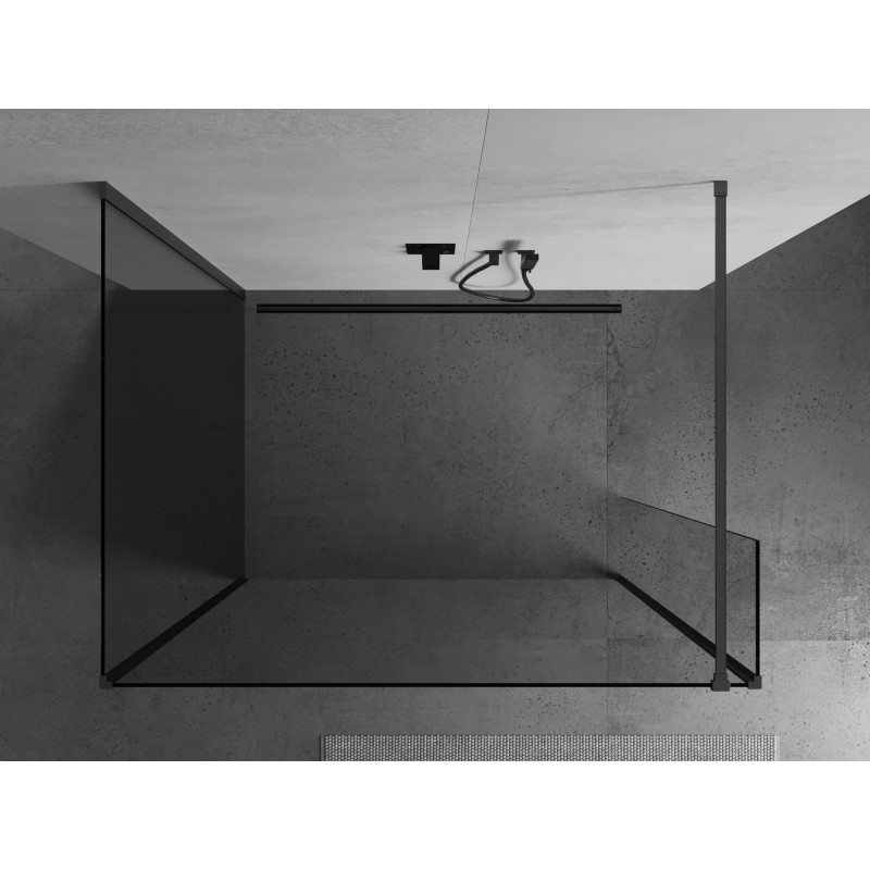 Mexen Kioto tuš stijena Walk-in 110 x 105 x 40 cm, prozirna, brušeno sivo - 800-110-105-221-66-00-040