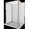 Mexen Kioto ścianka prysznicowa Walk-in 130 x 110 x 30 cm, czarny wzór, miedź szczotkowana - 800-130-110-221-65-70-030