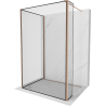Mexen Kioto Walk-in Shower Wall 120 x 70 x 40 cm, Black Frame, Brushed Copper - 800-120-070-221-65-70-040
