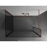 Mexen Kioto dušisein Walk-in 110 x 80 x 40 cm, must raam, harjatud vask - 800-110-080-221-65-70-040