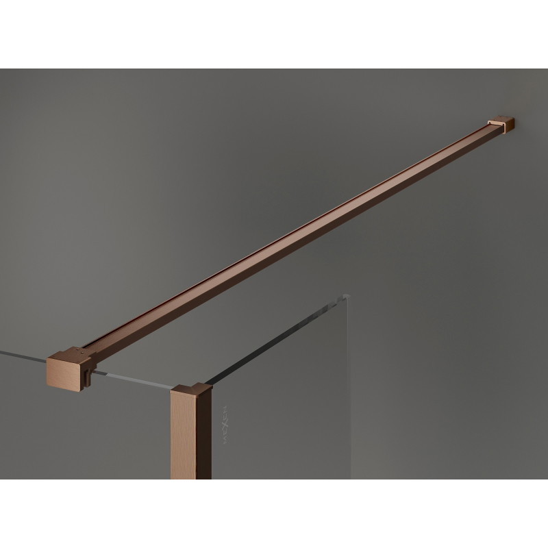 Mexen Kioto dušisein Walk-in 120 x 70 x 40 cm, must raam, harjatud vask - 800-120-070-221-65-70-040