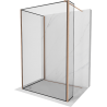 Mexen Kioto ścianka prysznicowa Walk-in 100 x 100 x 40 cm, czarna ramka, miedź szczotkowana - 800-100-100-221-65-70-040