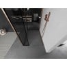 Mexen Kioto Duschwand Walk-in 140 x 100 x 40 cm, schwarzer Rahmen, gebürstetes Kupfer - 800-140-100-221-65-70-040