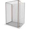 Mexen Kioto Duschabtrennung Walk-in 140 x 110 x 40 cm, schwarzer Rahmen, gebürstetes Kupfer - 800-140-110-221-65-70-040