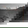 Mexen Kioto Duschabtrennung Walk-in 140 x 110 x 40 cm, schwarzer Rahmen, gebürstetes Kupfer - 800-140-110-221-65-70-040