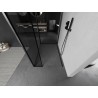 Mexen Kioto Walk-in tuš stijena 140 x 120 x 30 cm, crni okvir, četkani gun gray - 800-140-120-221-66-70-030