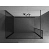 Mexen Kioto paroi de douche Walk-in 130 x 70 x 40 cm, motif noir, gris pistolet brossé - 800-130-070-221-66-70-040
