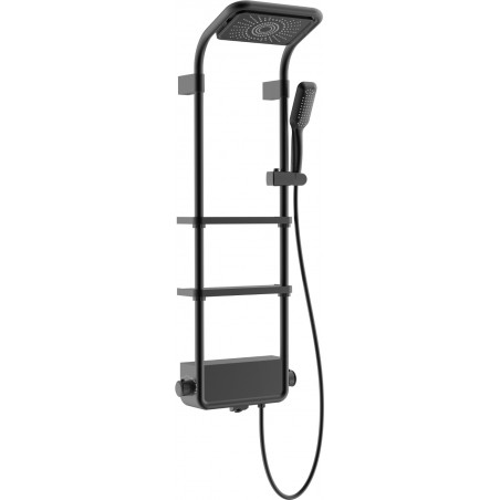 Mexen Dazz opbouw douche set met regendouche en kraan, zwart- 78107-70