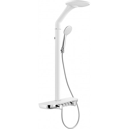 Mexen Bolt opbouw douche set met regendouche en kraan, wit/chroom - 78108-20