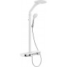 Mexen Bolt exposed shower set with rain shower and mixer, white/chrome - 78108-20