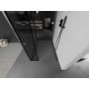Mexen Kioto Pannello doccia Walk-in 140 x 100 x 40 cm, cornice nera, grigio canna di fucile spazzolato
