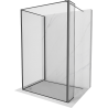 Mexen Kioto Duschwand Walk-in 140 x 110 x 40 cm, schwarzer Rahmen, gun gray gebürstet - 800-140-110-221-66-70-040
