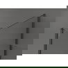Mexen Kioto Duschwand Walk-in 140 x 110 x 40 cm, schwarzer Rahmen, gun gray gebürstet - 800-140-110-221-66-70-040