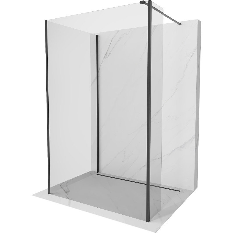 Mexen Kioto dušisein Walk-in 120 x 70 x 40 cm, läbipaistev, must - 800-120-070-221-70-00-040
