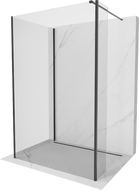 Mexen Kioto Zid za tuš Walk-in 140 x 80 x 40 cm, proziran, crni - 800-140-080-221-70-00-040