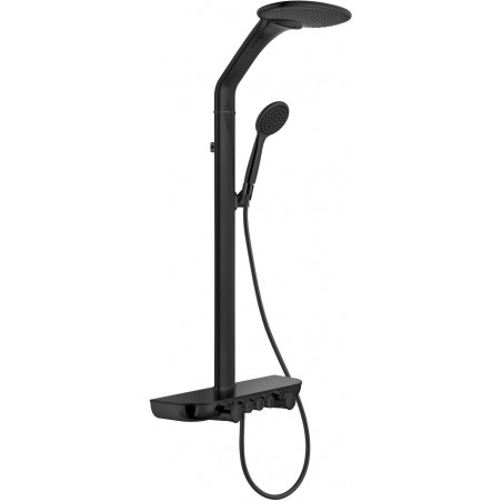 Mexen Bolt opbouw douche set met een regendouche en kraan, zwart - 78108-70