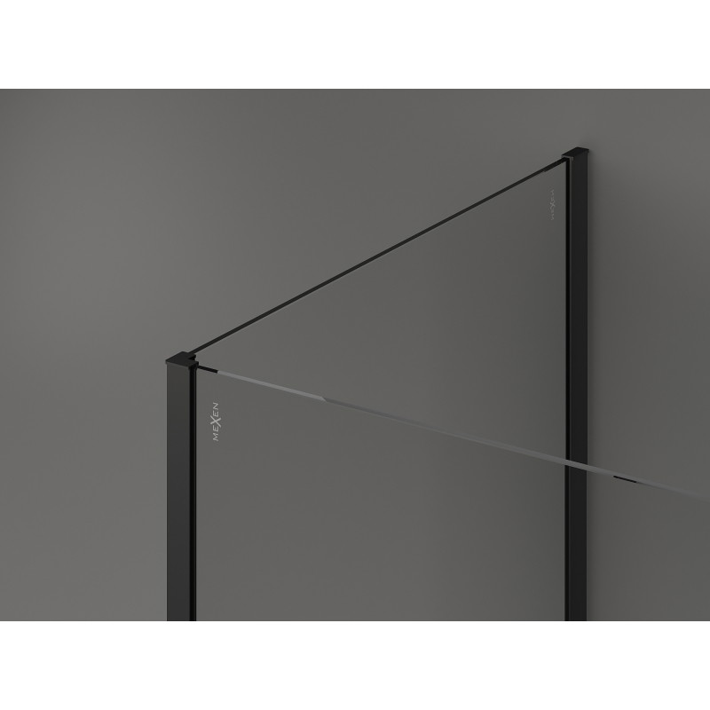 Mexen Kioto dušisein Walk-in 120 x 100 x 40 cm, läbipaistev, must - 800-120-100-221-70-00-040