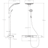 Mexen Bolt exposed shower set with showerhead and tap, black/gold - 78108-75