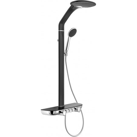 Mexen Bolt Aufputz-Duschset mit Regenbrause und Batterie, schwarz/chrom - 78108-71