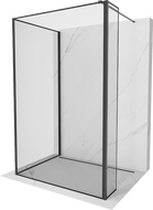 Mexen Kioto Walk-in tuš stena 120 x 70 x 30 cm, črn okvir, črna - 800-120-070-221-70-70-030