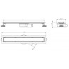 Mexen Flat 360° M33 canalisation linéaire rotative 50 cm, inox - 1033050-40