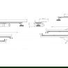 Mexen Flat 360° M33 canalisation linéaire rotative 60 cm, inox - 1033060-40