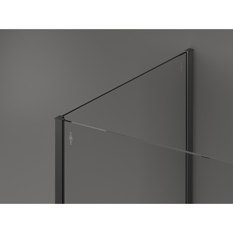 Mexen Kioto douchewand Walk-in 125 x 80 x 40 cm, transparant, kanonnenmetaal - 800-125-080-221-95-00-040