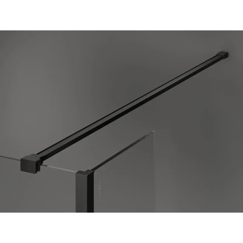 Mexen Kioto Duschwand Walk-in 100 x 80 x 40 cm, schwarzer Rahmen, schwarz - 800-100-080-221-70-70-040