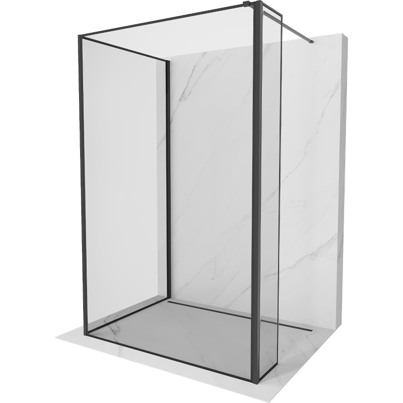 Mexen Kioto dušisein Walk-in 90 x 90 x 40 cm, must raam, must - 800-090-090-221-70-70-040