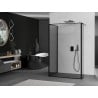Mexen Kioto Duschwand Walk-in 130 x 90 x 40 cm, schwarzer Rahmen, schwarz - 800-130-090-221-70-70-040