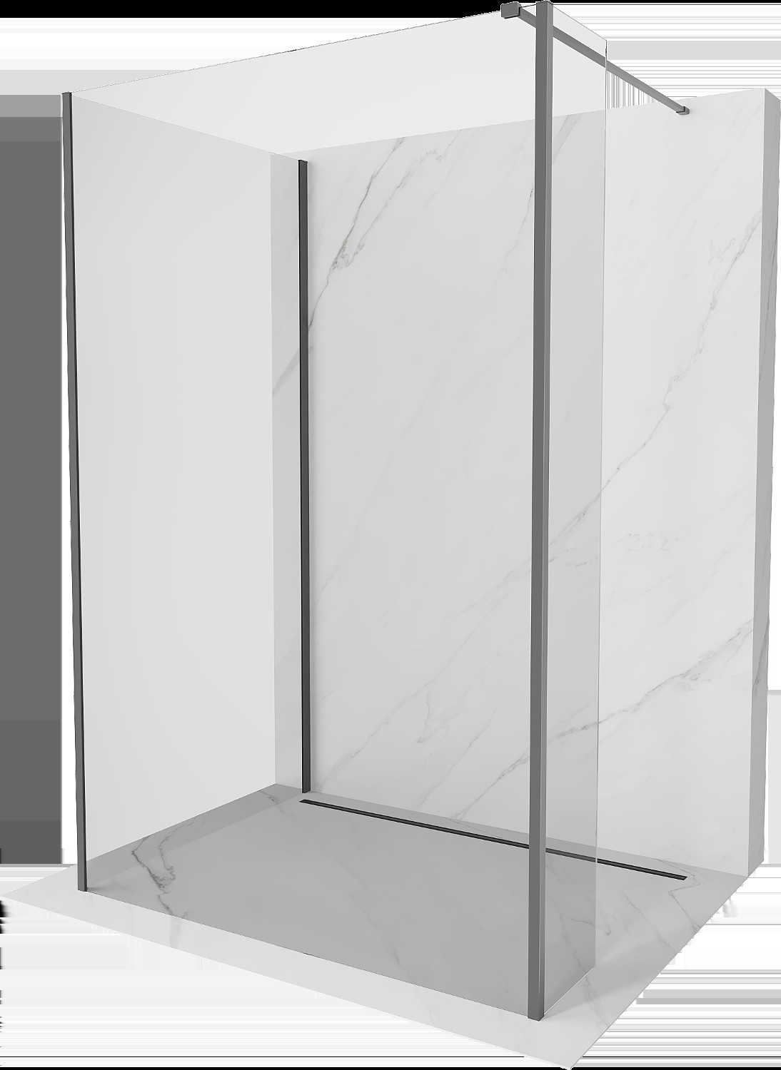 Mexen Kioto ścianka prysznicowa Walk-in 115 x 90 x 40 cm, transparent, gun metal - 800-115-90-221-95-00-040