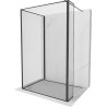 Mexen Kioto paroi de douche Walk-in 140 x 110 x 40 cm, motif noir, noir - 800-140-110-221-70-70-040