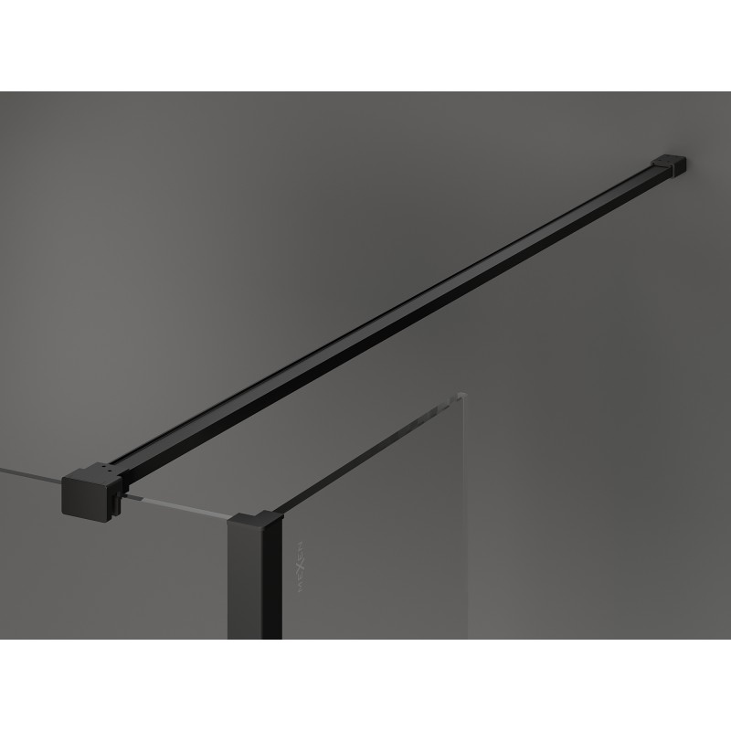 Mexen Kioto paravento doccia Walk-in 140 x 120 x 40 cm, cornice nera, nero - 800-140-120-221-70-70-040