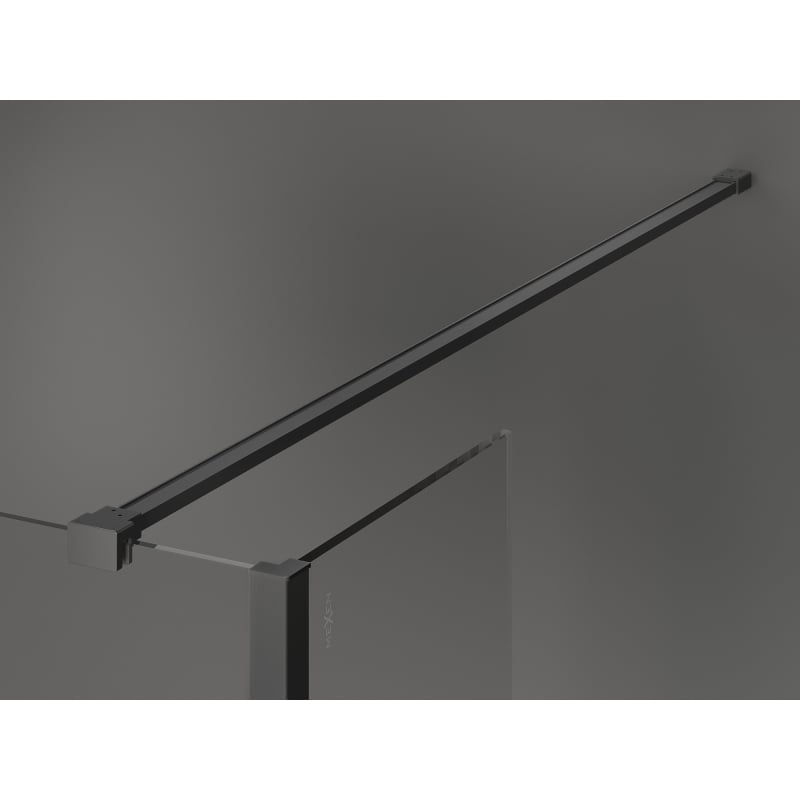 Mexen Kioto ścianka prysznicowa Walk-in 90 x 80 x 30 cm, czarna ramka, gun metal - 800-090-080-221-95-70-030