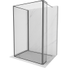 Mexen Kioto ścianka prysznicowa Walk-in 110 x 100 x 30 cm, czarna ramka, gun metal - 800-110-100-221-95-70-030