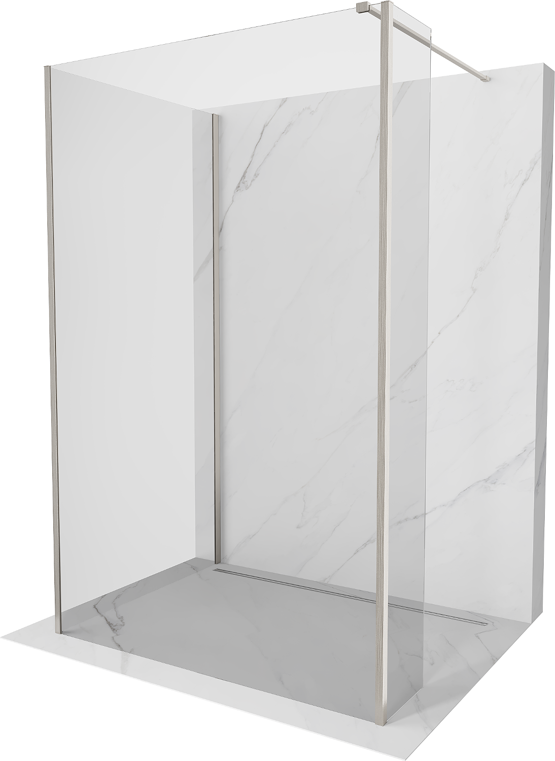 Mexen Kioto ścianka prysznicowa Walk-in 100 x 70 x 30 cm, transparent, nikiel szczotkowany - 800-100-070-221-97-00-030